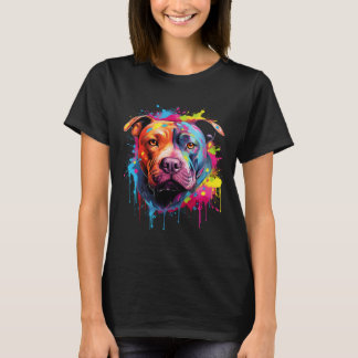 T-shirt Pitbull Terrier américain Splash Art Pitbull Chien