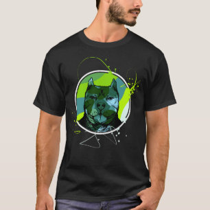 T-shirt Pitbull Terrier Chien Coloré Amour Papa Maman Garç