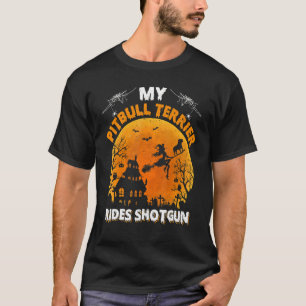 T-shirt Pitbull Terrier Ride Shotgun Pitbull Terrier Chien