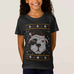 T-Shirt Pitbull Vilain Noël Drôle Amusant Amateur de chien