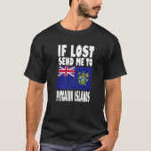 T-shirt Pitcairn Iles Drapeau Design Si perdu envoyez-moi  (Devant)