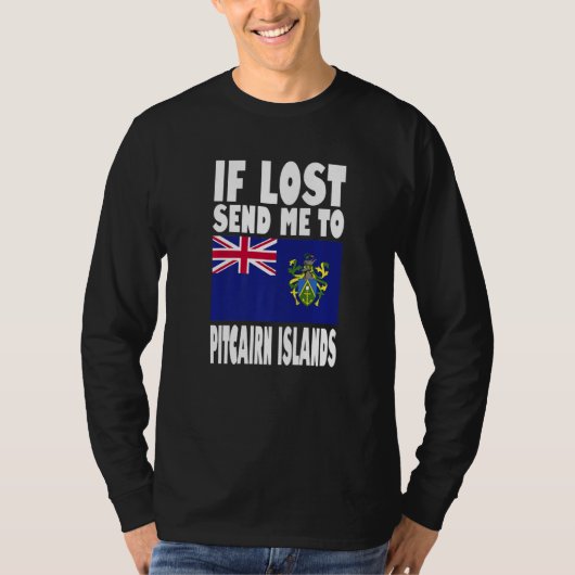 T-shirt Pitcairn Islands Flag Design If lost send me to P (Devant)