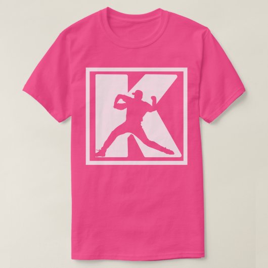 T-shirt Pitcher de baseball Pitcher K Strikeout Baseball F (Design devant)