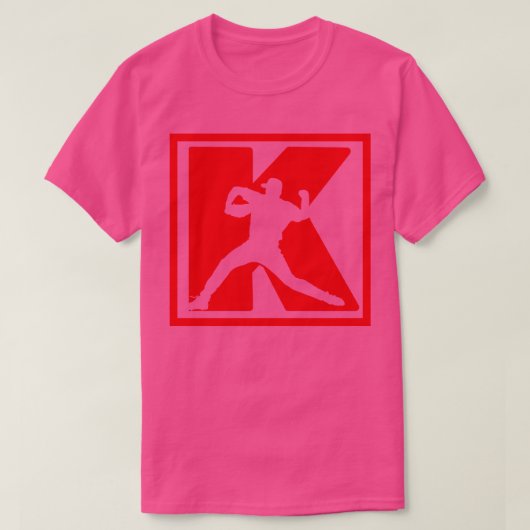 T-shirt Pitcher de baseball Pitcher K Strikeout Baseball F (Design devant)