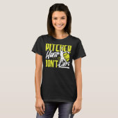 T-shirt Pitcher Hair Don't Care Softball Player Lover Funn (Devant entier)