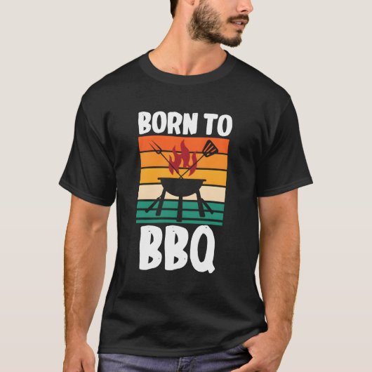 T-shirt Pitmaster Grillmaster Barbeque Steak Né Au Barbecu (Devant)