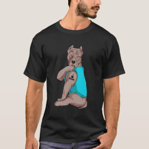 T-shirt Pittbull I Love Maman Tattoo Vêtements Chien Maman