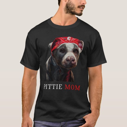 T-shirt Pittie Maman Pitbull Chien Fête des mères Femmes (Devant)