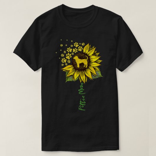 T-shirt Pittie Maman Tournesol Pitbull Amant Cadeaux Chig  (Design devant)