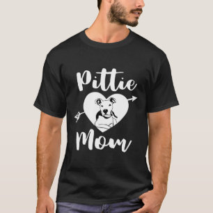T-shirt Pittie Mom Cute Pitbull Mama Heart Love Pit Bull G