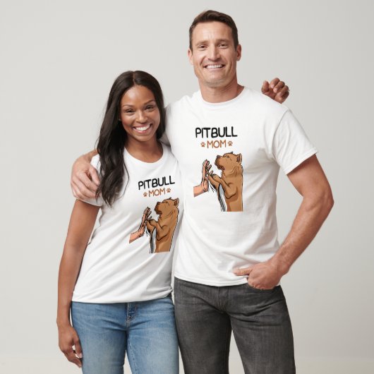 T-shirt Pittie Mom Pitbull Dog Mama Women Girls (Unisexe)