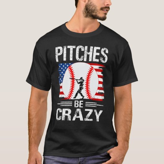 T-shirt Pitts Be Crazy Baseball Maman Papa (Devant)