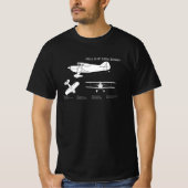 T-shirt Pitts S-1C - Plans de plan d'avion ABD (Devant)