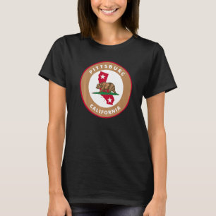 T-shirt Pittsburg Californie Drapeau et insigne d'ours Sou