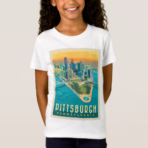 T-Shirt Pittsburgh, PA Vue oeil d'oiseau