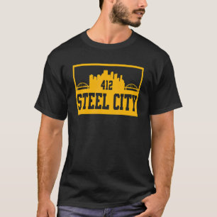T-shirt Pittsburgh Pennsylvania Steel City Skyline 412 Hom