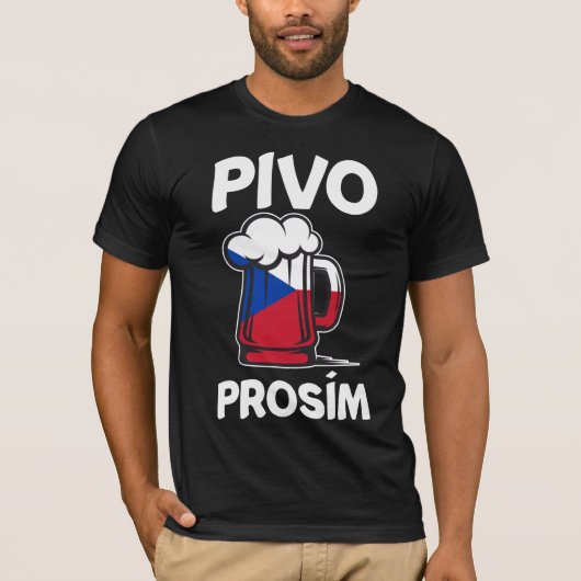 T-shirt Pivo Prosim République Tchèque Humour De L'Alcool (Devant)