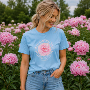 T-shirt Pivoine Rose Bible Florale Verset Bébé Bleu Chréti