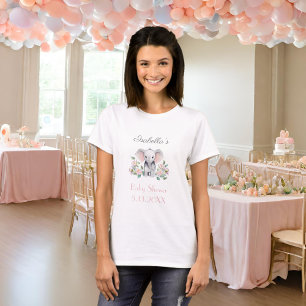 T-shirt Pivoines d'Éléphant Bébé, Baby Shower Eucalyptus