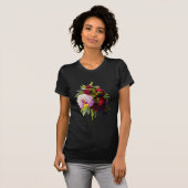 T-shirt Pivoines par Pierre Joseph Redoute (Devant entier)