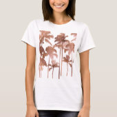 T-shirt Pix Dezines Hawaii, Aloha Palm Trees/Faux Rose Gol (Devant)