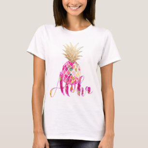 T-shirt PixDezines Aloha Ananas/Or Faux