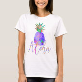 T-shirt PixDezines Aloha Ananas, Violet (Devant)