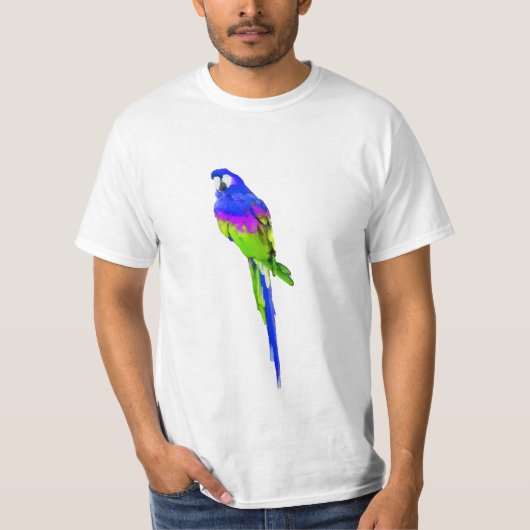 T-shirt PixDezines aquarelle macaw (Devant)