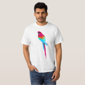 T-shirt PixDezines aquarelle macaw/rose (Devant entier)