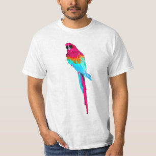 T-shirt PixDezines aquarelle macaw/rose