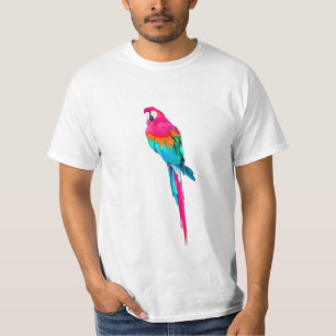 T-shirt PixDezines aquarelle macaw/rose chaud