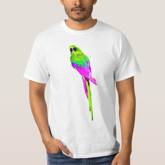 T-shirt PixDezines aquarelle macaw/rose chaud (Devant)