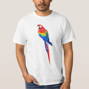 T-shirt PixDezines aquarelle macaw/rouge