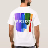 T-shirt PixDezines LGBT Brossé Aquarelle arc-en-ciel (Dos)