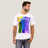 T-shirt PixDezines LGBT Brossé Aquarelle arc-en-ciel (Devant entier)