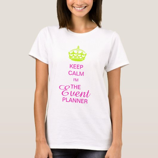 T-shirt PixDezines Maintenez le calme/Neon Green Crown/DO- (Devant)