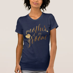 T-shirt PixDezines Mère de la salle/Script d'or Faux