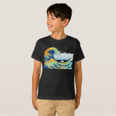 T-shirt PixDezines Vintage Great Wave Hokusai 斎 の 葛’飾 (Devant entier)