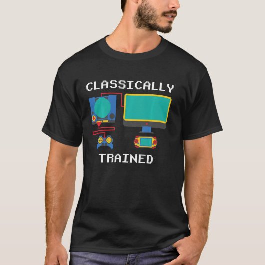 T-shirt Pixe De Jeu De Télévision Classique Formé Funny Re (Devant)