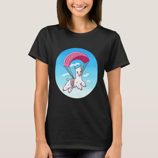 T-shirt Pixel Alpaca Parachutisme (Devant)