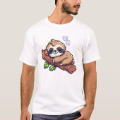 T-shirt Pixel art Cute paresse design (Devant)