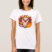 T-shirt Pixel Art Fiery couronné Axolotl (Devant)