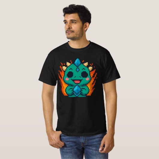 T-shirt Pixel Bull-Zilla Coin - Retro Crypto 8 bits (Devant entier)