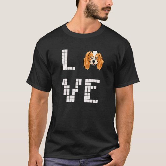 T-shirt Pixel Chien Espagnol (Devant)