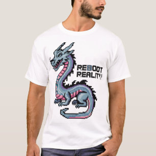 T-shirt Pixel Cyber Dragon Reboot Réalité Glitch Art