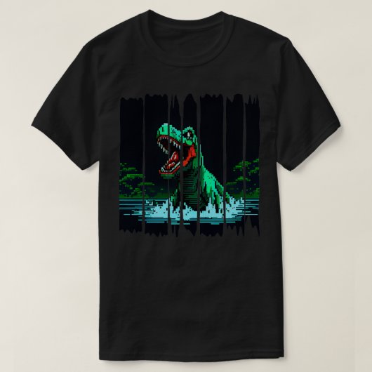 T-shirt Pixel Dinosaur (Design devant)