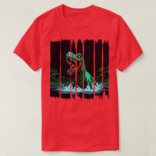 T-shirt Pixel Dinosaur (Design devant)