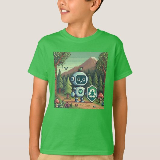 T-shirt Pixel Friends : Forest Protection (robot) #18 (Devant)