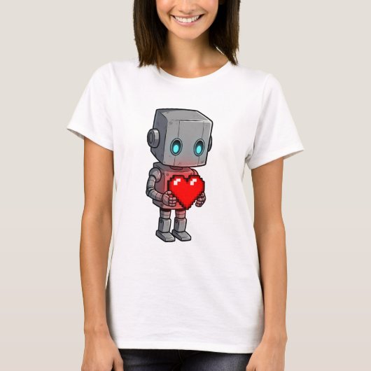 T-shirt Pixel Heart Robot (Devant)