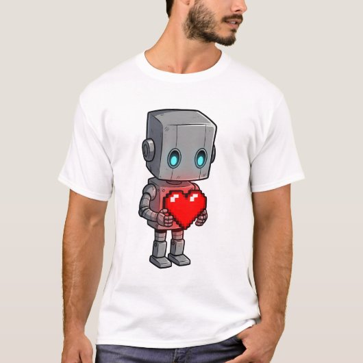 T-shirt Pixel Heart Robot (Devant)